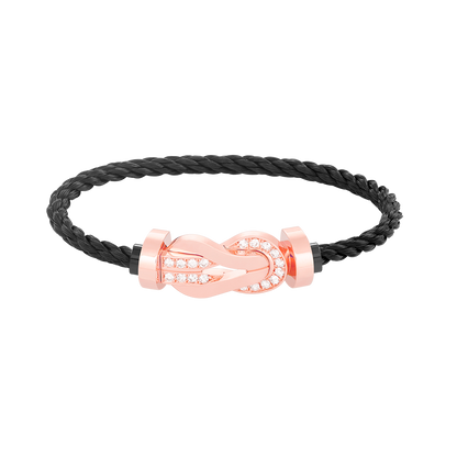 [Edler Schmuck]CHANCE GROSSES 8-FACH-ARMBAND MIT HALBDIAMANTEN UND SCHNALLE ROSÉGOLD