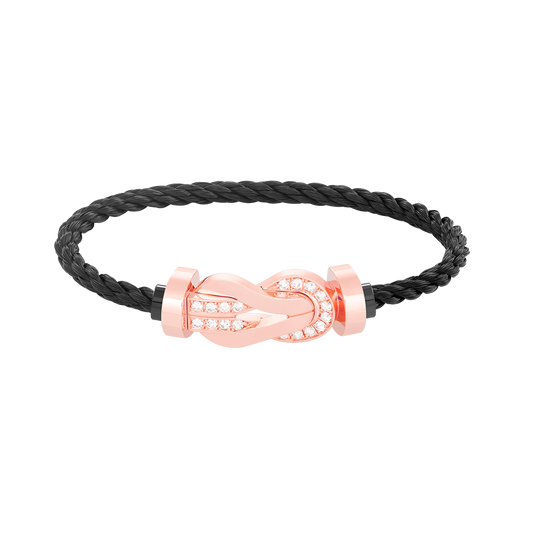 [Edler Schmuck]CHANCE GROSSES 8-FACH-ARMBAND MIT HALBDIAMANTEN UND SCHNALLE ROSÉGOLD