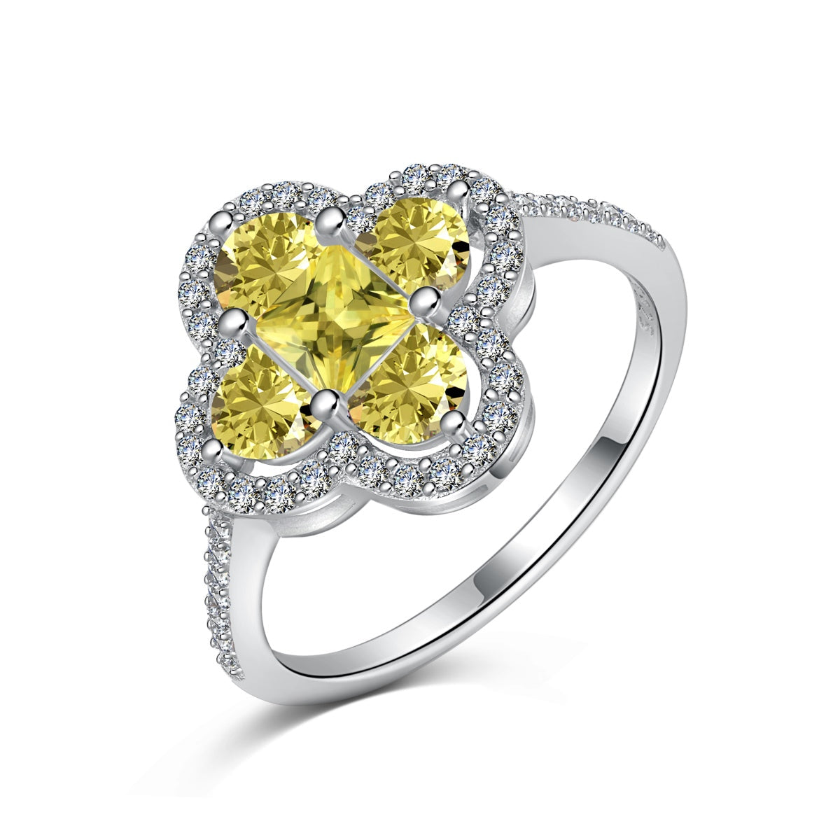 [Noble Jewelry]Luxurious Eternity Flower Shape Banquet Ring