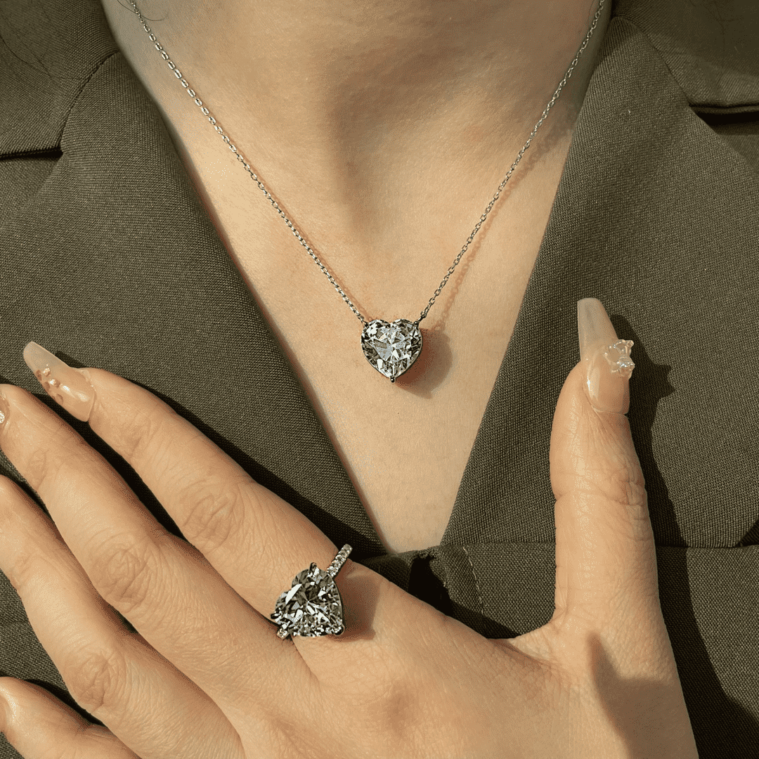 [Noble Jewelry]6.0 carat Radiant Heart Shape Necklace