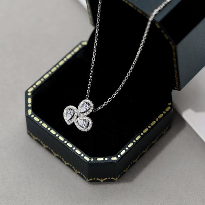 [Noble Jewelry]Elegant Flower Shape Pear Cut Necklace