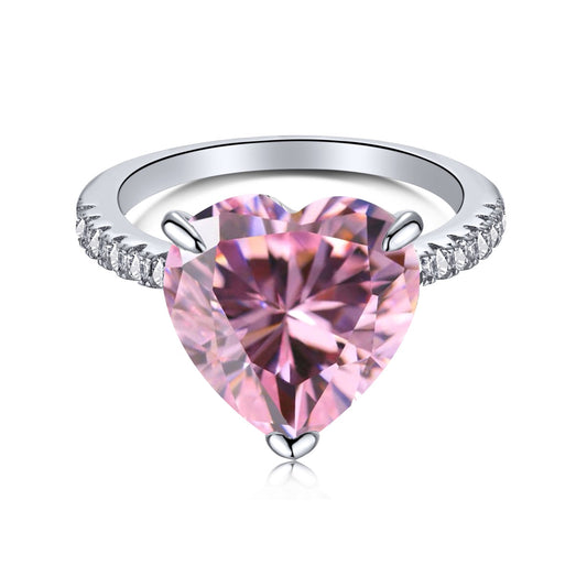 [Noble Jewelry]6.0 Carat Luxurious Sparkling Romantic Heart Cut Lover Ring