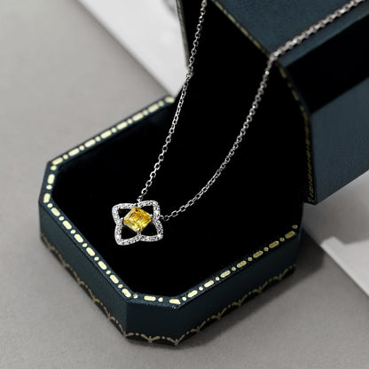 [Noble Jewelry]Exquisite Flower Shape Princess Cut Necklace