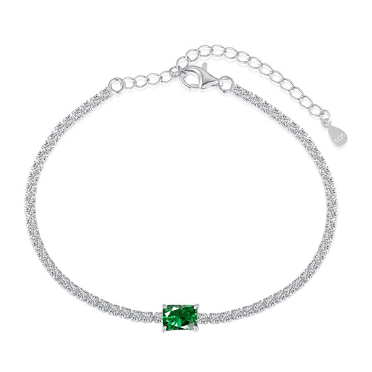 [Noble Jewelry]1.0 Carat Unique Emerald Cut Banquet Bracelet