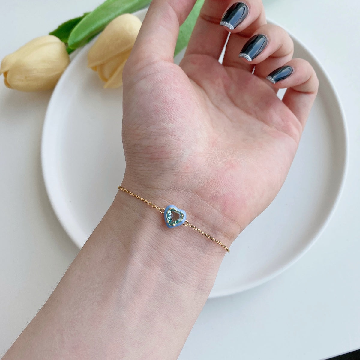 [Edler Schmuck] Funkelndes romantisches Armband in Herzform für Liebhaber