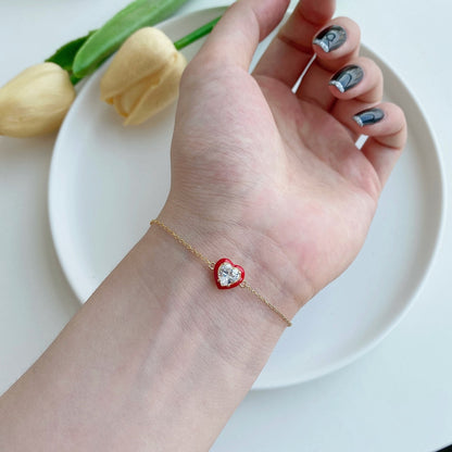 [Edler Schmuck] Funkelndes romantisches Armband in Herzform für Liebhaber