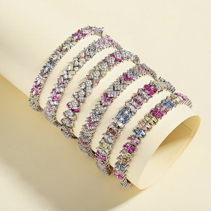 [Noble Jewelry]Sparkling Exquisite Multi Cut Party Bracelet