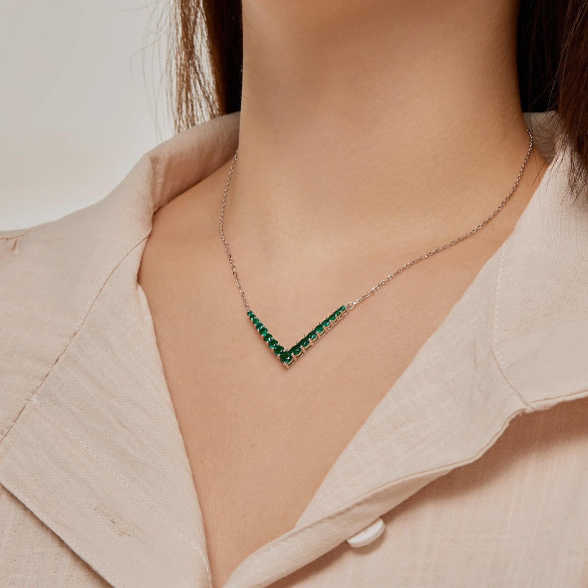 [Edler Schmuck]Verzierte Halskette mit rundem Schliff