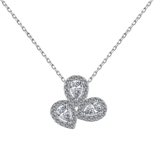 [Noble Jewelry]Elegant Flower Shape Pear Cut Necklace