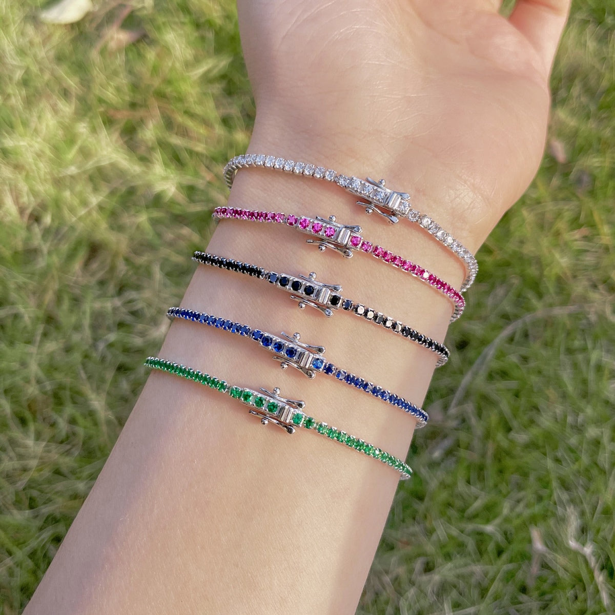 [Noble Jewelry]Radiant Colorful Round Cut Party Bracelet