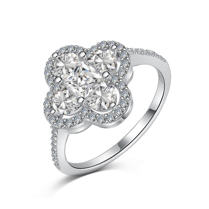 [Noble Jewelry]Luxurious Eternity Flower Shape Banquet Ring