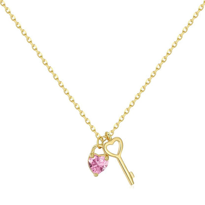 [Noble Jewelry]Unique Heart Shape Key Pendent Necklace