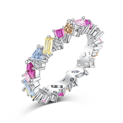 [Edler Schmuck]Schillernder polychromatischer Multi-Cut-Tagesring