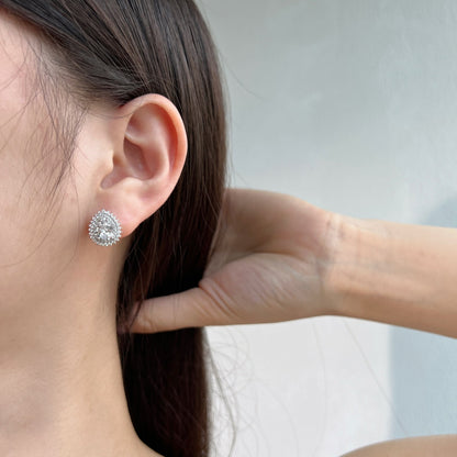 [Noble Jewelry]Delicate Gorgeous Pear Cut Daily Earrings