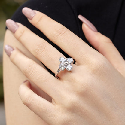 [Noble Jewelry]Four-Leaf Clover Eight-Pointed Star Ring