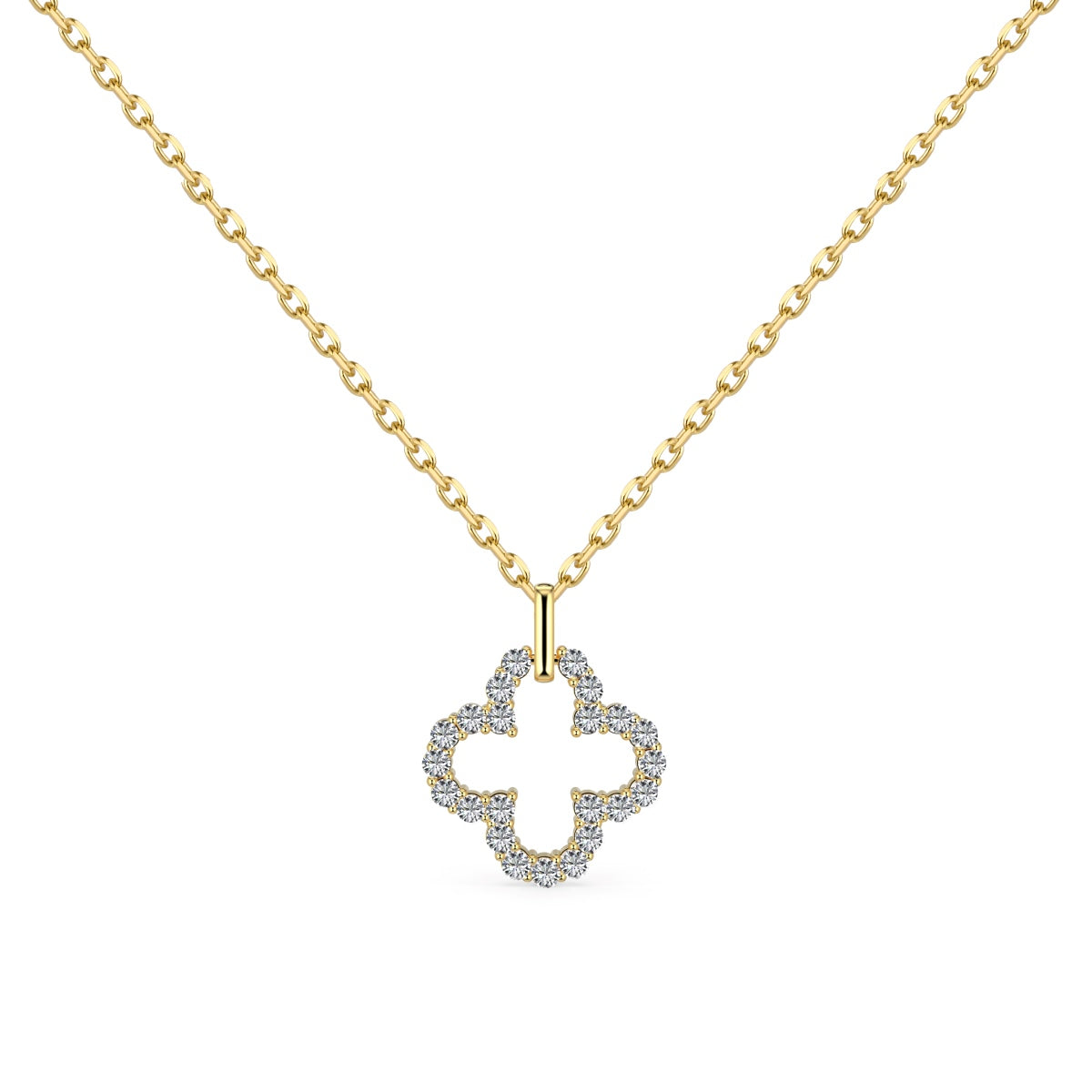 [Noble Jewelry]Four-Leaf Clover Hollow Design Exquisite Necklace