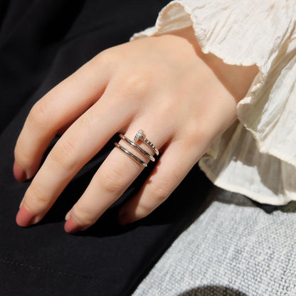 [Edler Schmuck]JUSTE RING 1,8 MM SILBER ZWEIREIHIG 