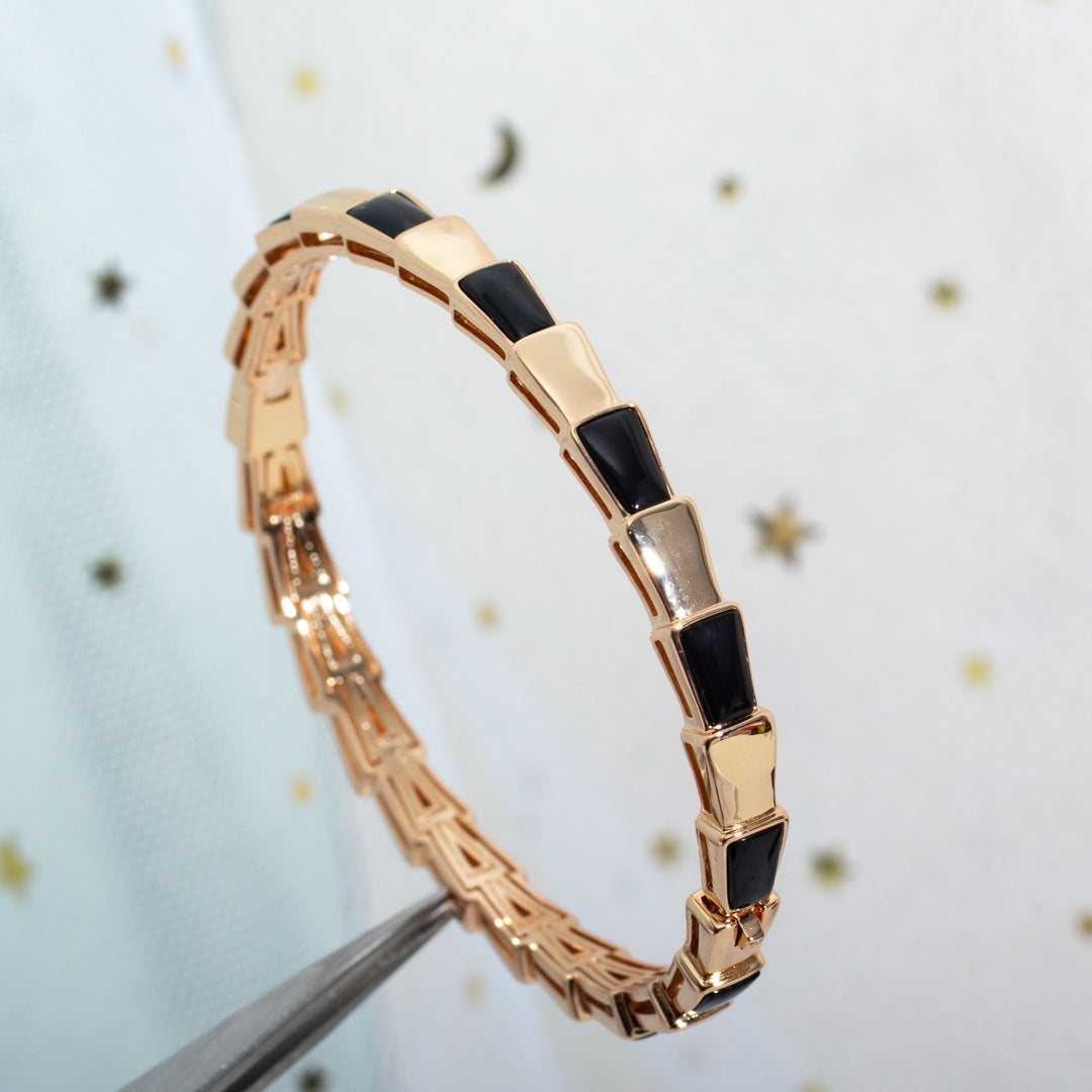 [Edler Schmuck]SERPENTI ARMBAND ROSGOLD ONYX