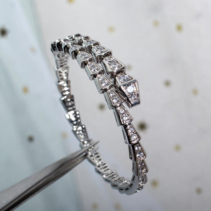 [Edler Schmuck]SERPENTI ARMBAND 6MM SILBER DIAMANT 