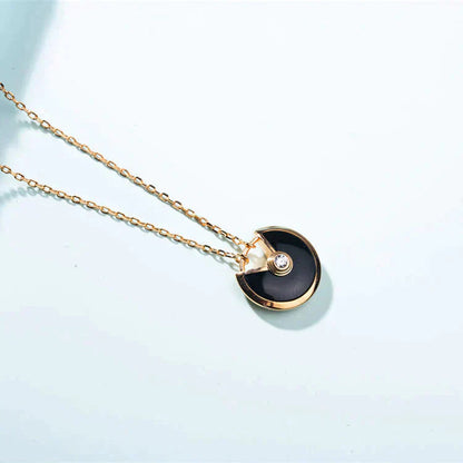 [Edler Schmuck]AMULETTE GOLD KARNEOL ONYX HALSKETTE