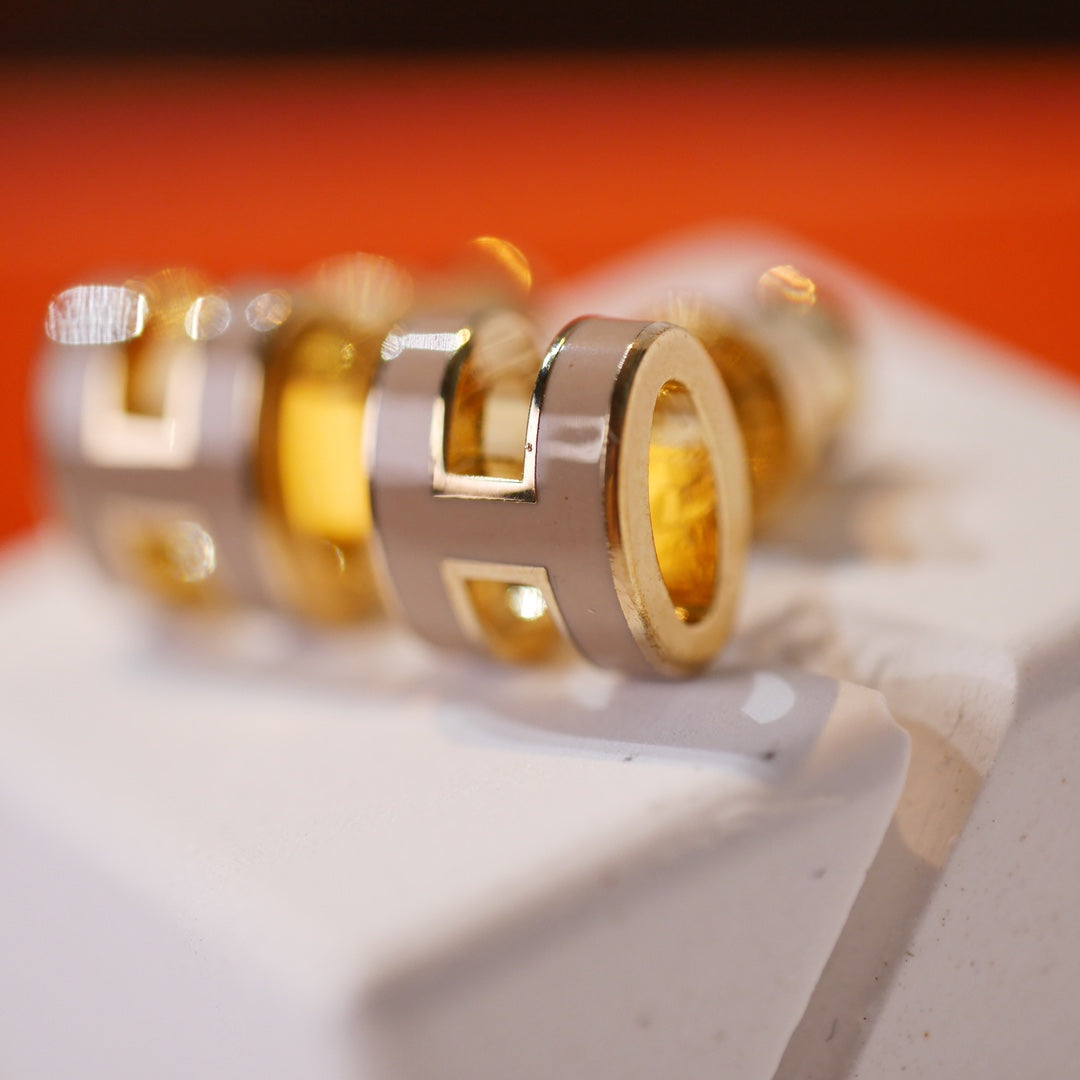 [Edler Schmuck] MINI POP H GOLD OHRRINGE GRAU