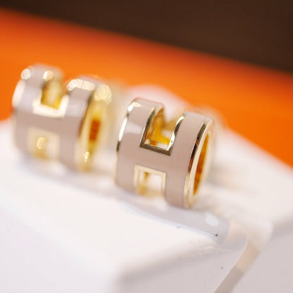 [Edler Schmuck] MINI POP H GOLD OHRRINGE GRAU