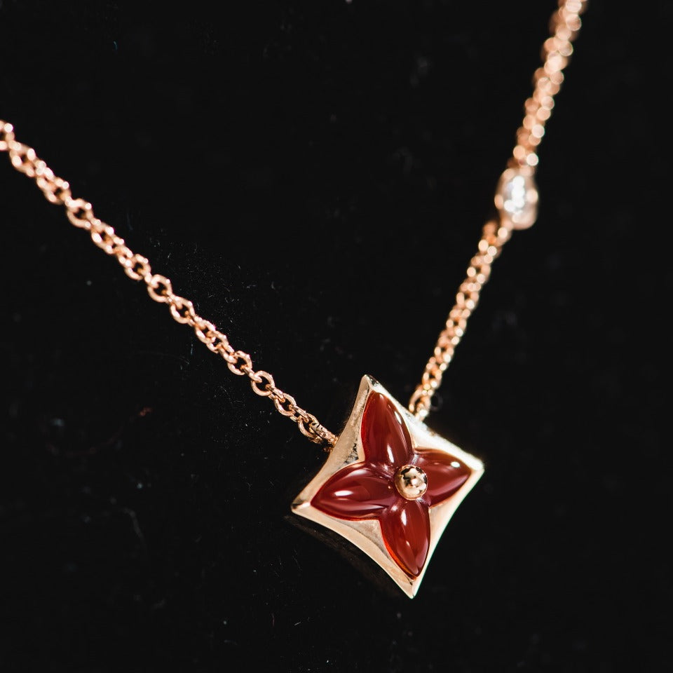 [Edler Schmuck]Sternkette Roségold 1 Diamant