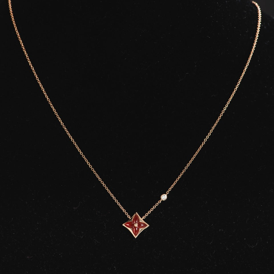 [Edler Schmuck]Sternkette Roségold 1 Diamant