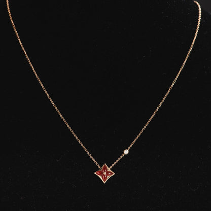 [Edler Schmuck]Sternkette Roségold 1 Diamant