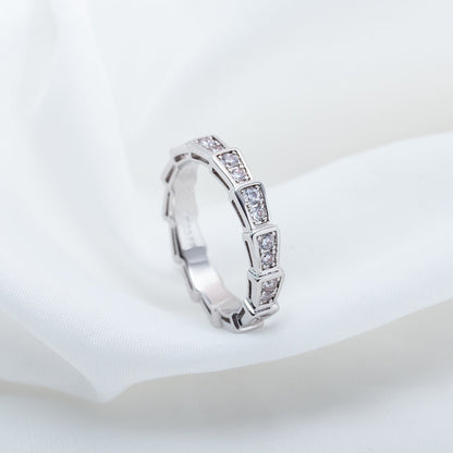 [Edler Schmuck] SERPENTI RING SILBER DIAMANT GEPAPERT 3MM