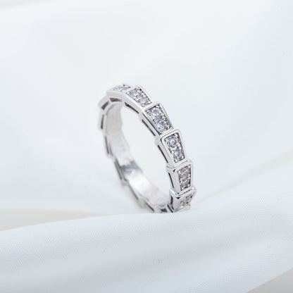 [Edler Schmuck] SERPENTI RING SILBER DIAMANT GEPAPERT 3MM