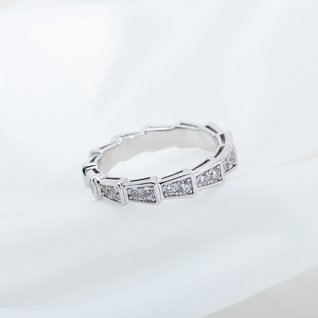 [Edler Schmuck] SERPENTI RING SILBER DIAMANT GEPAPERT 3MM