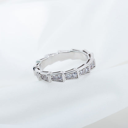 [Edler Schmuck] SERPENTI RING SILBER DIAMANT GEPAPERT 3MM