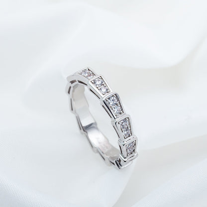 [Edler Schmuck] SERPENTI RING SILBER DIAMANT GEPAPERT 3MM