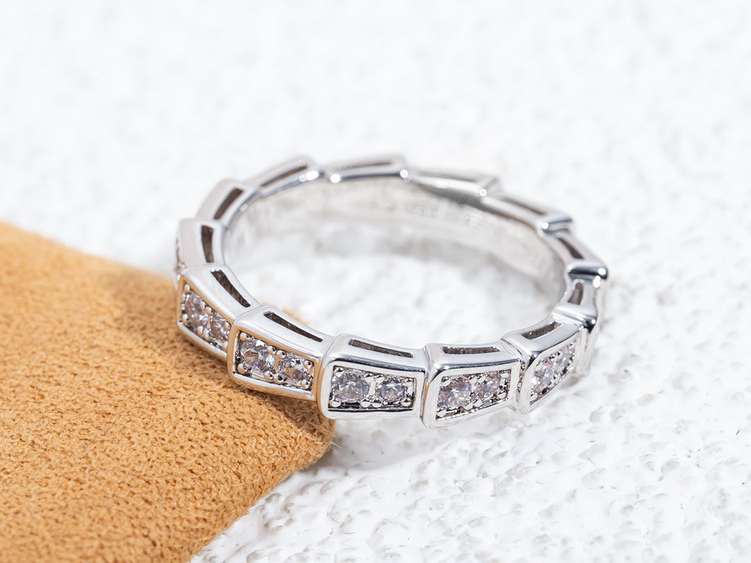 [Edler Schmuck] SERPENTI RING SILBER DIAMANT GEPAPERT 3MM