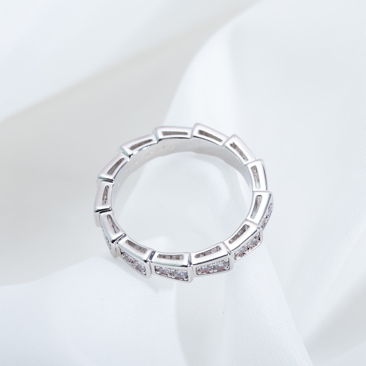 [Edler Schmuck] SERPENTI RING SILBER DIAMANT GEPAPERT 3MM