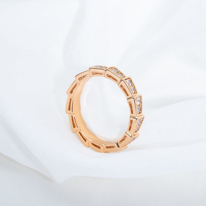 [Edler Schmuck] SERPENTI RING ROTGOLD MIT DIAMANTEN 3MM