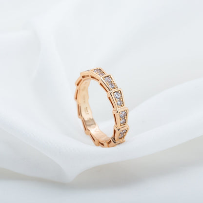 [Edler Schmuck] SERPENTI RING ROTGOLD MIT DIAMANTEN 3MM