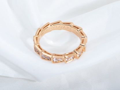 [Edler Schmuck] SERPENTI RING ROTGOLD MIT DIAMANTEN 3MM