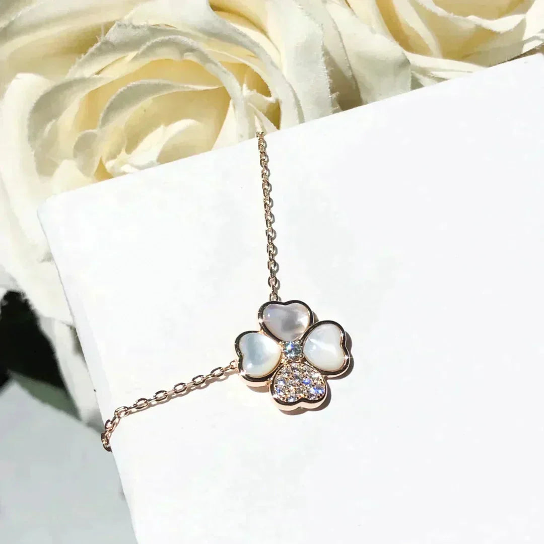 [Edler Schmuck]CLOVER MOP DIAMOND ROSÉGOLD HALSKETTE