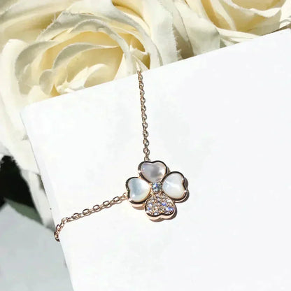 [Edler Schmuck]CLOVER MOP DIAMOND ROSÉGOLD HALSKETTE