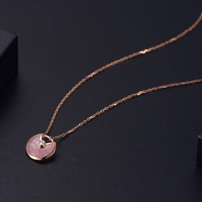 [Edler Schmuck]AMULETTE ROSÉGOLD ROSA MOP HALSKETTE