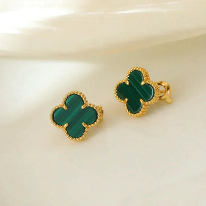 [Edler Schmuck]CLOVER MEDIUM 1 MOTIFS MALACHIT OHRRINGE