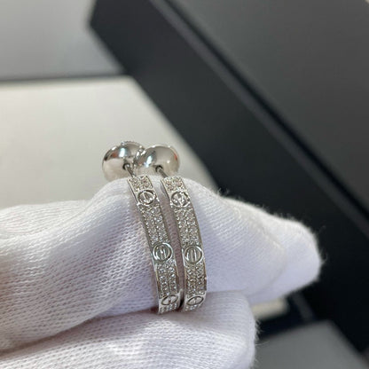 [Edler Schmuck]Liebe Diamant Silber Creolen