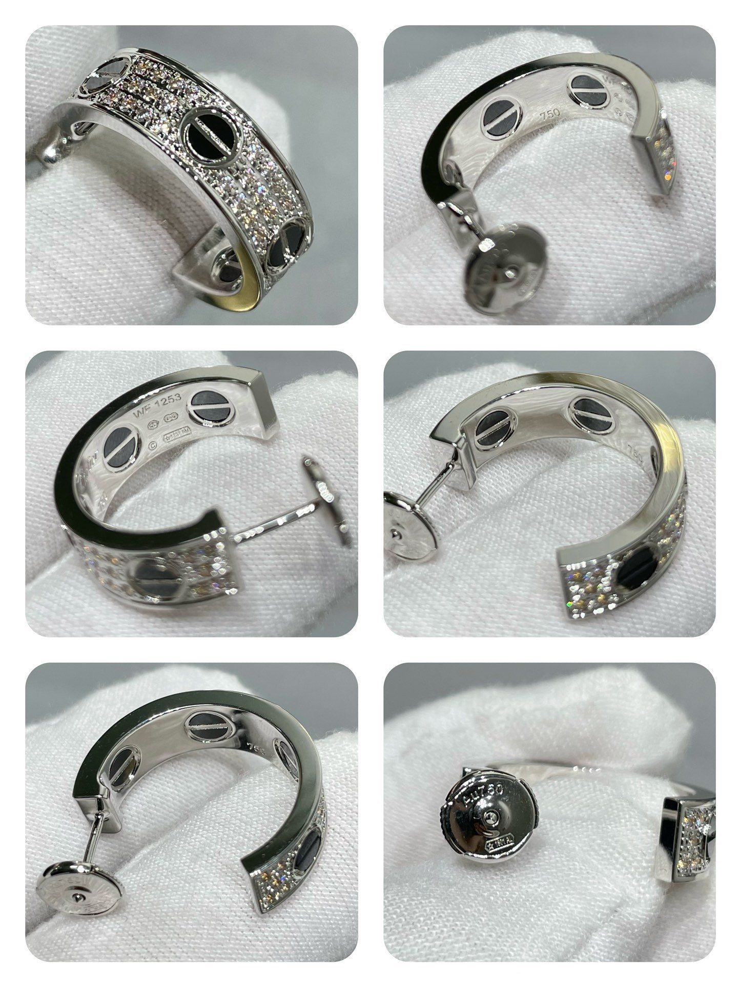 [Edler Schmuck] LOVE KERAMIK DIAMANT GEPAARTETE SILBER OHRRINGE