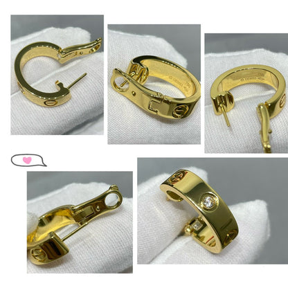 [ノーブルジュエリー]LOVE 5.5MM 1ダイヤモンドピアス