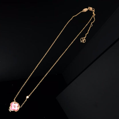 [Edler Schmuck]LV COLOR BLOSSOM PINK MOP SUN GOLD HALSKETTE