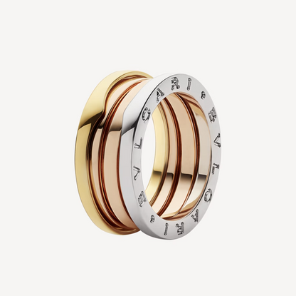 [Edler Schmuck] ZERO 1 DREI-BAND-RING IN ROSA, WEISS UND GELB