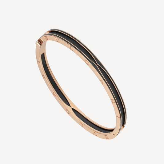 [Edler Schmuck]ZERO 1 ROSA GOLD MIT MATTSCHWARZEM KERAMIKARMBAND