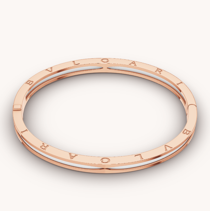 [Edler Schmuck]ZERO 1 ROSA GOLD MIT WEISSEM KERAMIKARMBAND